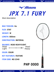Load image into Gallery viewer, Mizuno JPX 7.1 Fury Badminton Rackets (Unstrung)