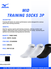 Load image into Gallery viewer, Mizuno Training Mid 3P Socks