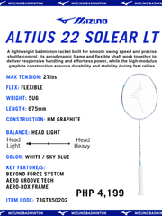 Load image into Gallery viewer, Mizuno Altius 22 Solear LT Badminton Rackets (Unstrung)