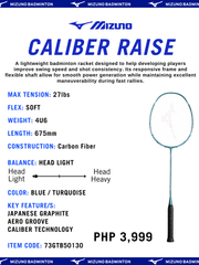 Load image into Gallery viewer, Mizuno Caliber Raise Badminton Rackets (Strung)