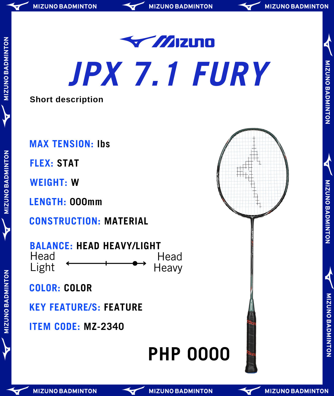 Muzuno Racket RACQUETS | Mizuno Badminton Philippines