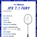 Load image into Gallery viewer, Mizuno JPX 7.1 Fury Badminton Rackets (Unstrung)
