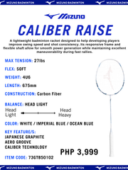 Load image into Gallery viewer, Mizuno Caliber Raise Badminton Rackets (Strung)