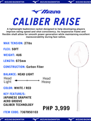 Load image into Gallery viewer, Mizuno Caliber Raise Badminton Rackets (Strung)