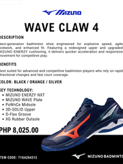 Load image into Gallery viewer, Mizuno Wave Claw 4 BLK-ORG Badminton Shoe