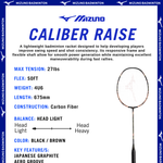 Load image into Gallery viewer, Mizuno Caliber Raise Badminton Rackets (Strung)
