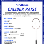 Load image into Gallery viewer, Mizuno Caliber Raise Badminton Rackets (Strung)
