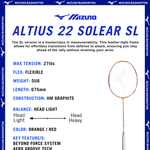 Load image into Gallery viewer, Mizuno Altius 22 Solear LT Badminton Rackets (Unstrung)
