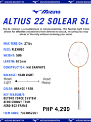 Load image into Gallery viewer, Mizuno Altius 22 Solear LT Badminton Rackets (Unstrung)